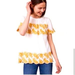 LOFT Gilded Garden Embroidered Top